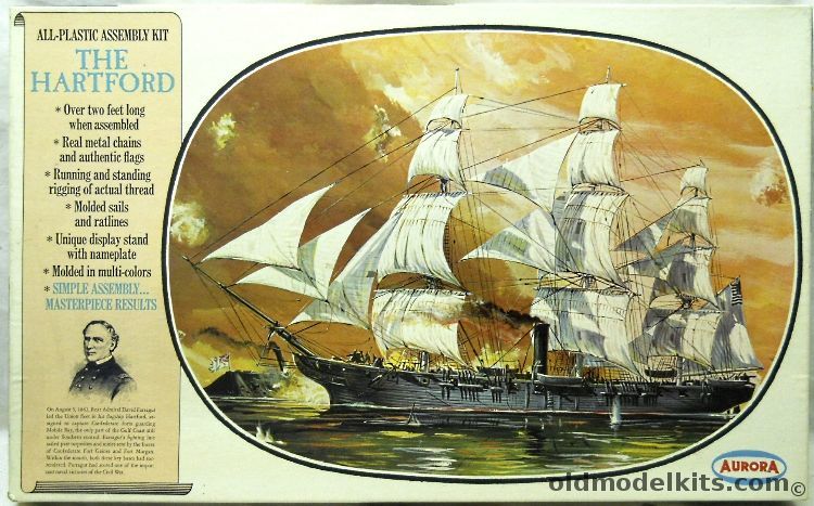 Aurora 1/115 The Hartford - Admiral Farragut's Flagship at Mobile Bay, 441-595 plastic model kit